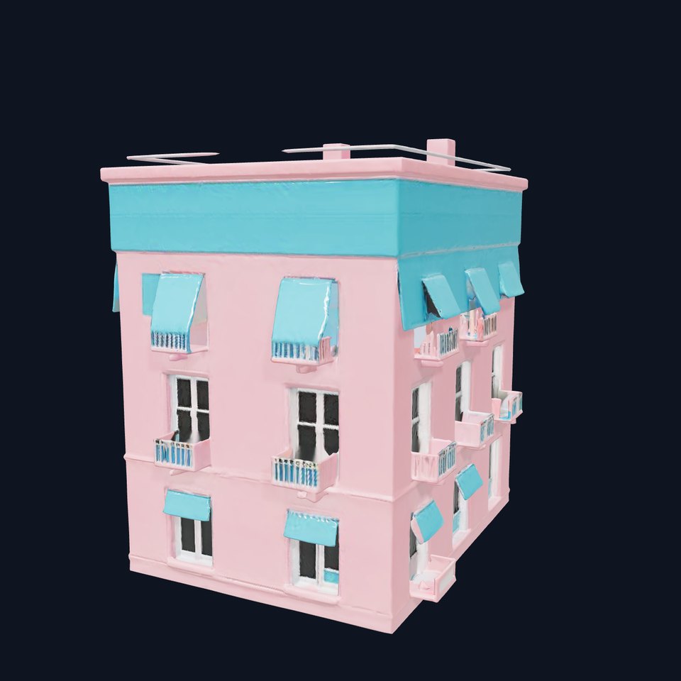 Charming Pink Building model pack